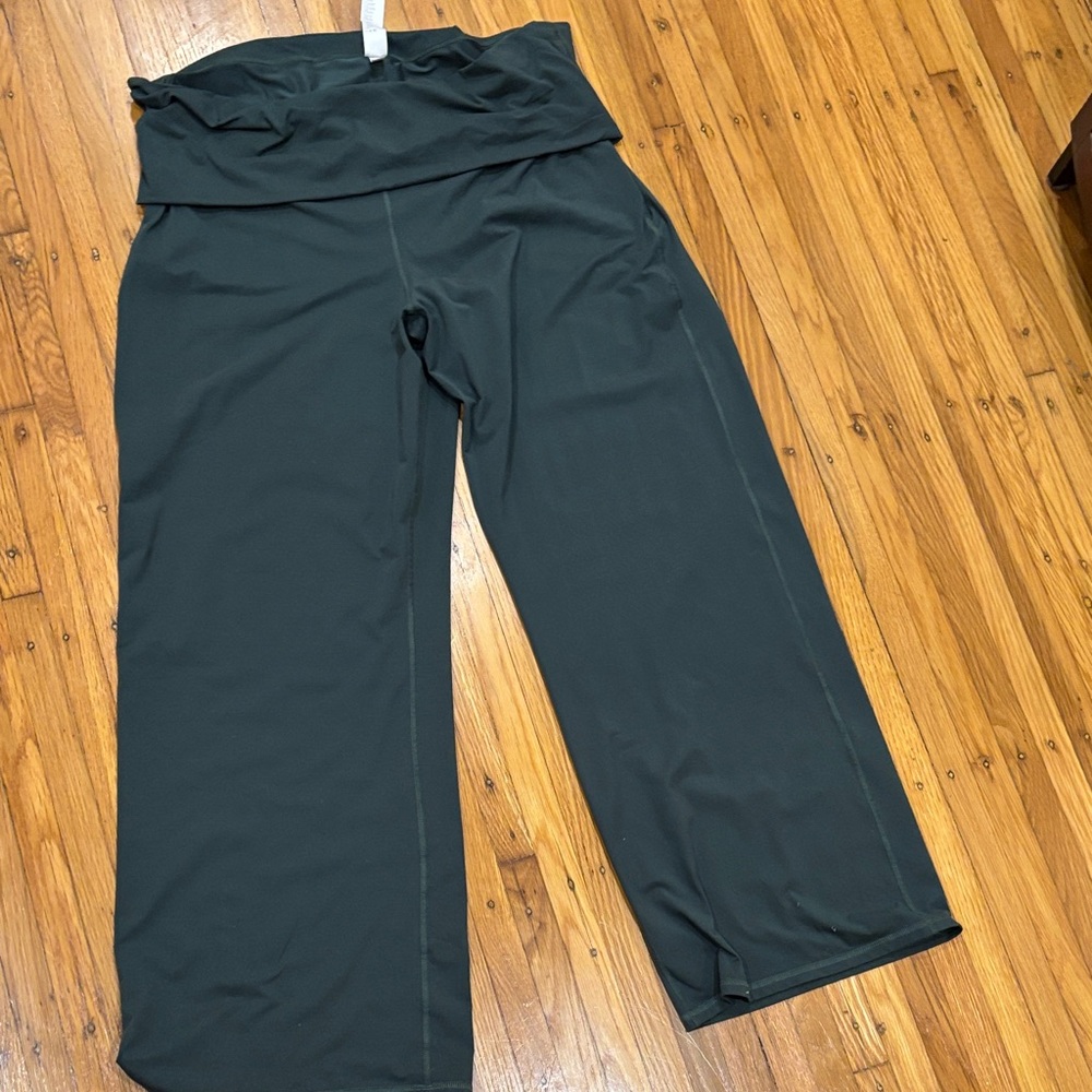 Fold Over Wide Leg Athletic Pants